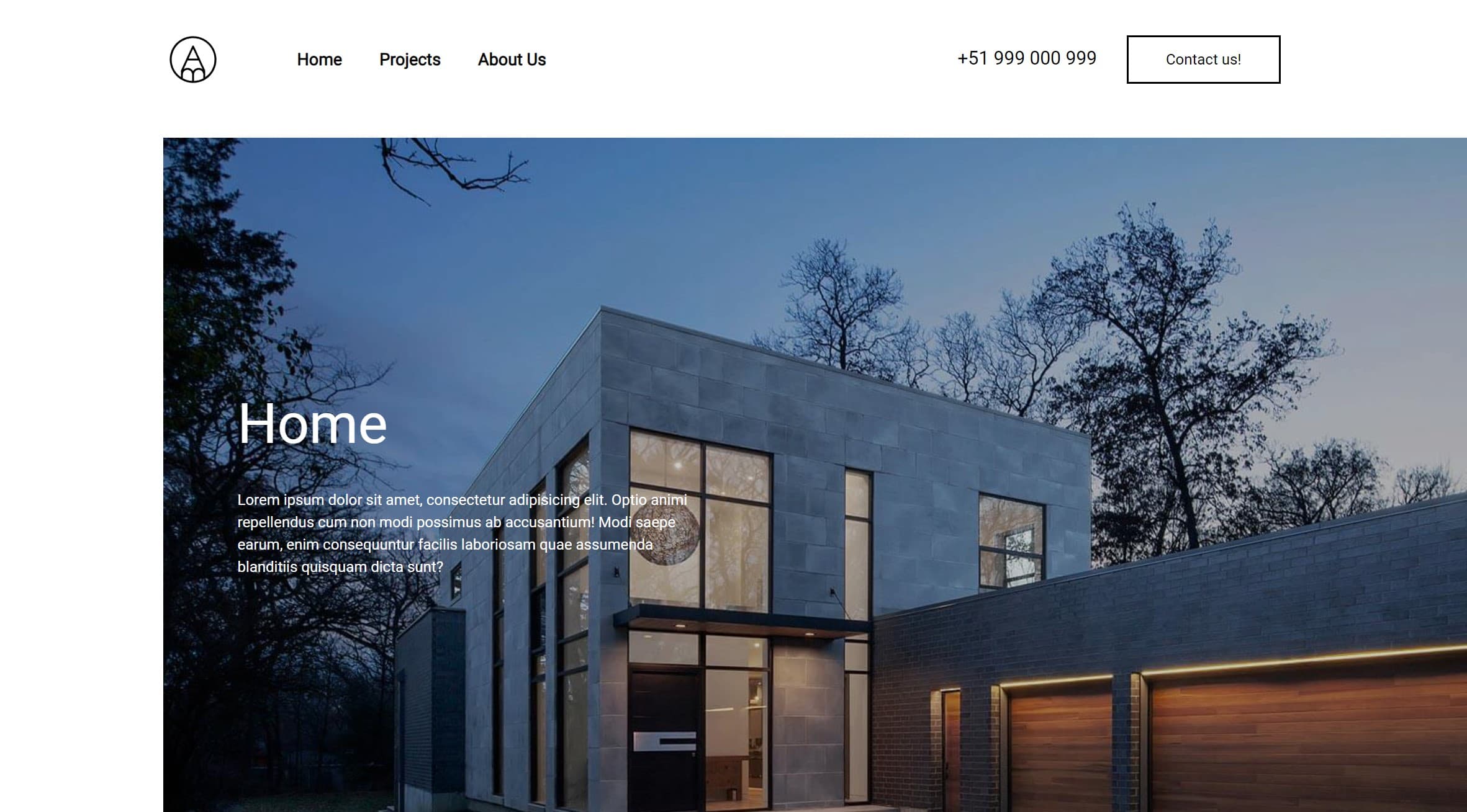 A screenshot of the project 'Architecture WebSite'