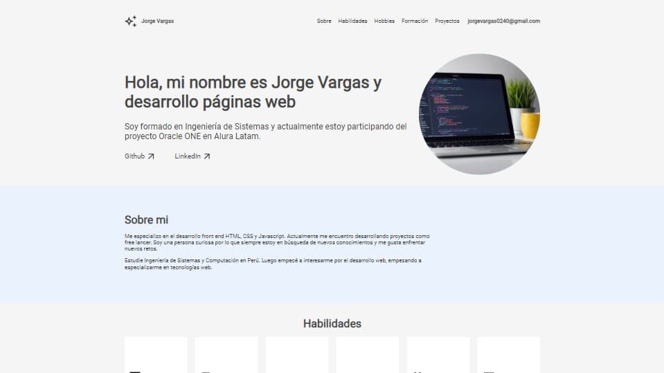 A screenshot of the project 'Portafolio'